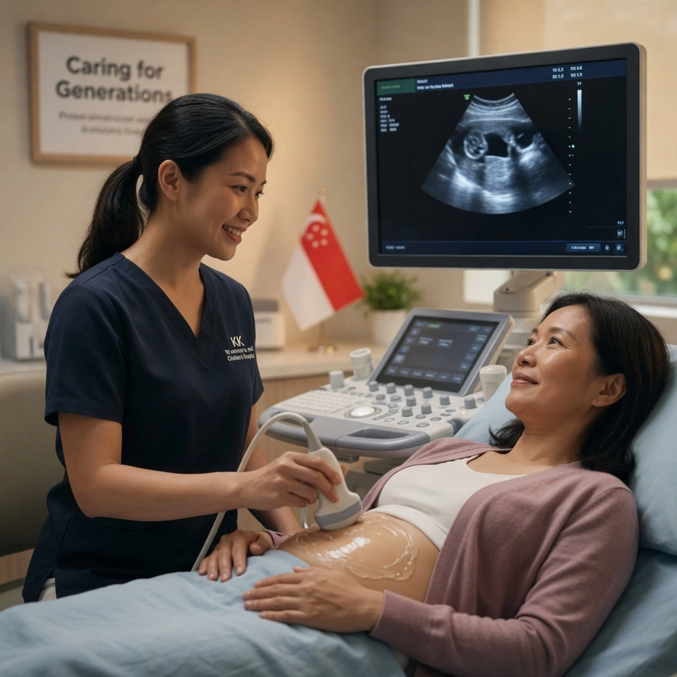 Sonographer performing an abdominal ultrasound, a common and reassuring experience for patients across Singapore.